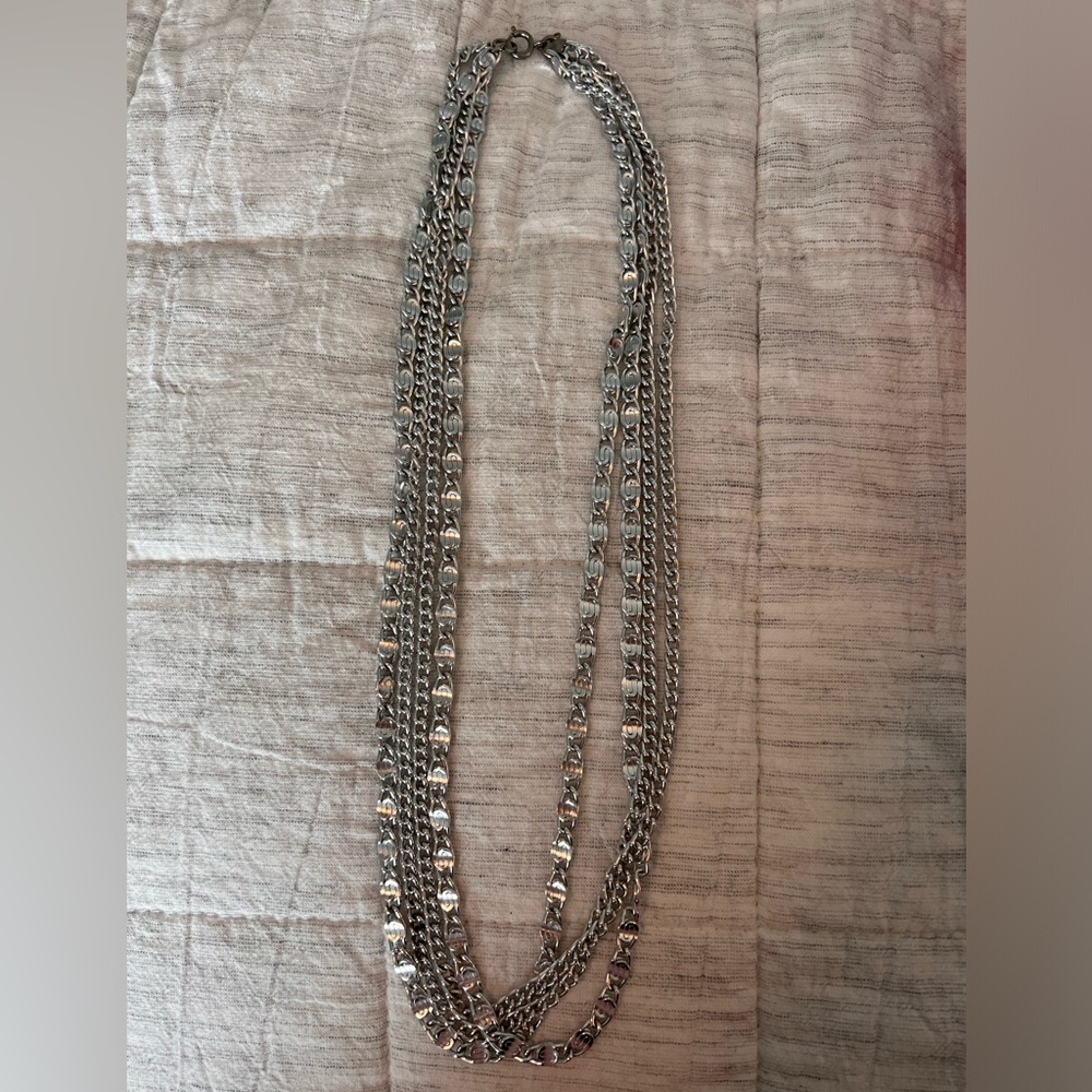 Sarah Coventry 4 strand silver tone necklace